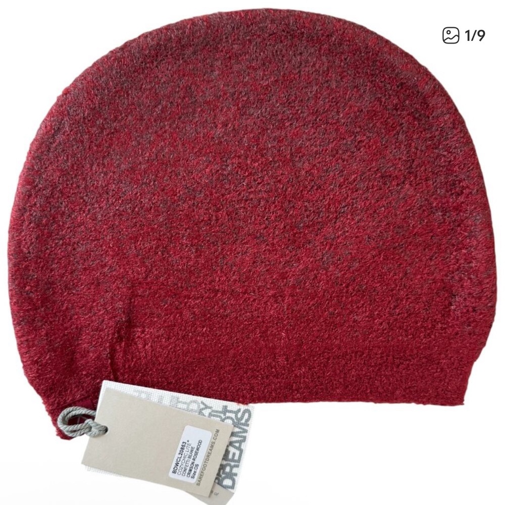 NWT Barefoot Dreams Cozychic lite‎ confetti beanie crimson Gray and rosewood